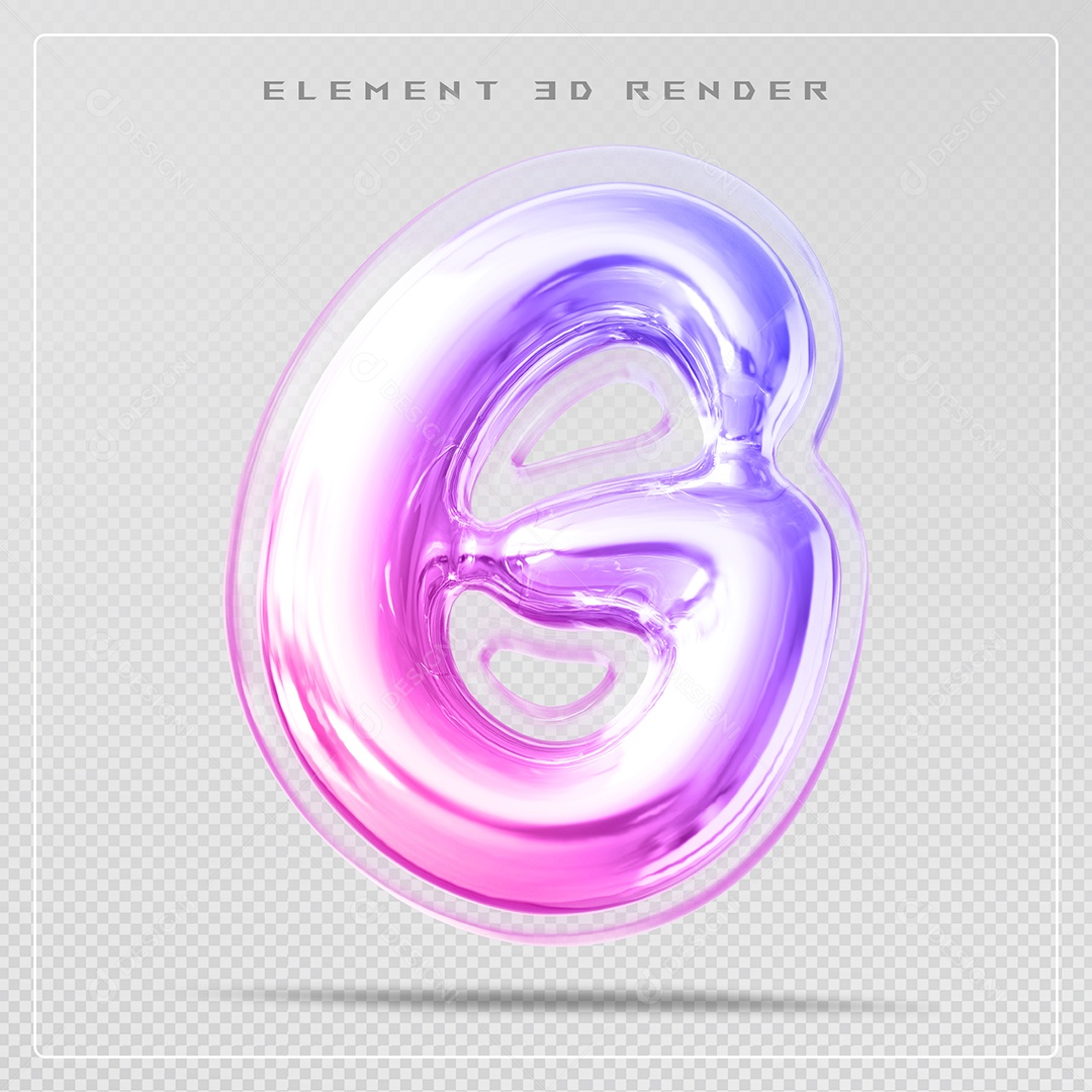 Elemento 3D Letra G Colorido Para Composição PSD