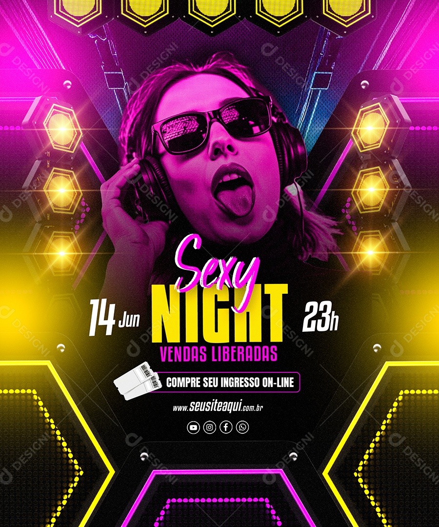 Flyer Sexy Night Social Media PSD Editável