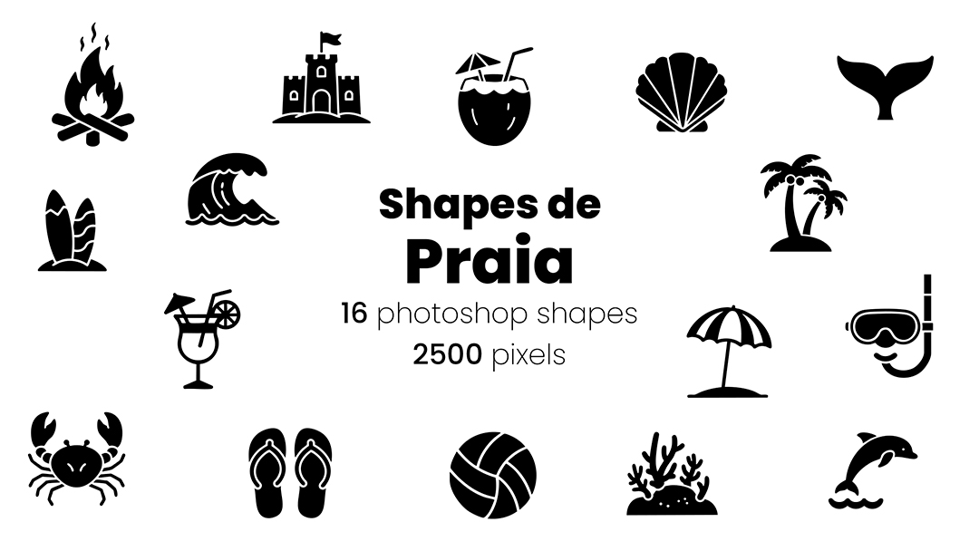 Conjunto de Ícones Praia Shapes CSH