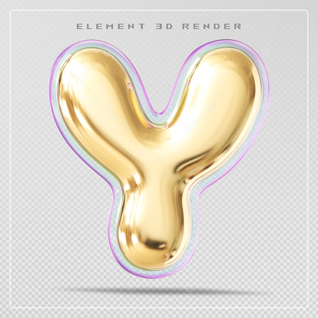 Elemento 3D Letra G Dourado Para Composição PSD