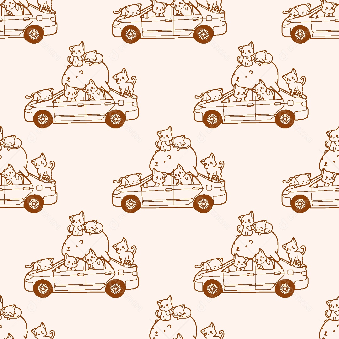 Padrão de Gatos Ilustração Vetor EPS