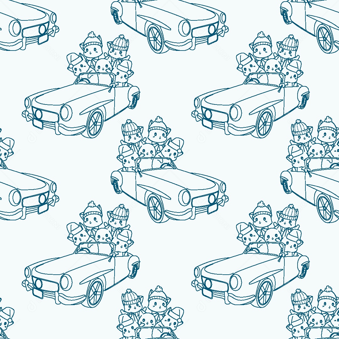 Padrão de Gatos Ilustração Vetor EPS