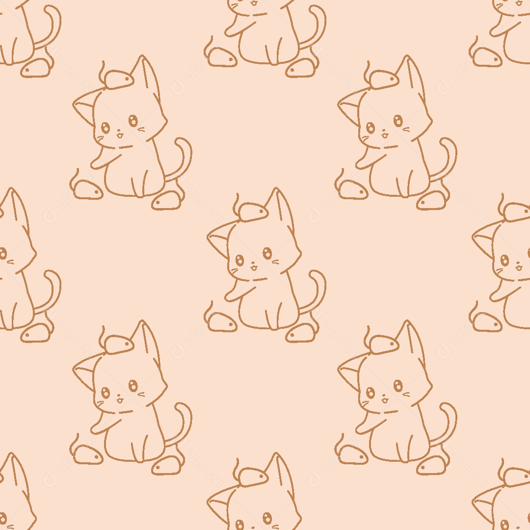 Padrão de Gatos Ilustração Vetor EPS