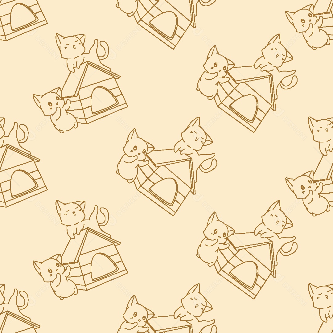 Padrão de Gatos Ilustração Vetor EPS