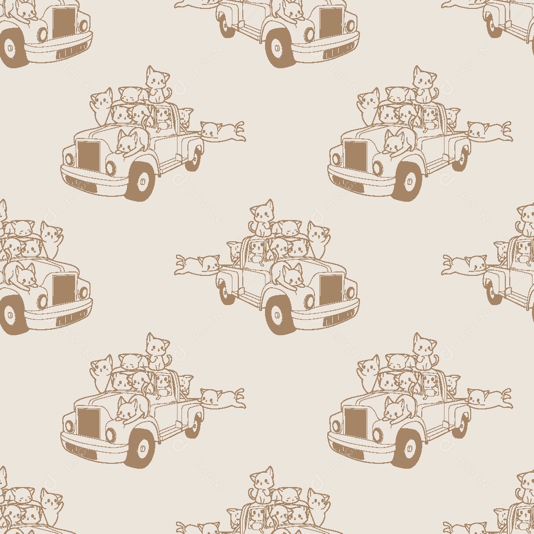 Padrão de Gatos Ilustração Vetor EPS