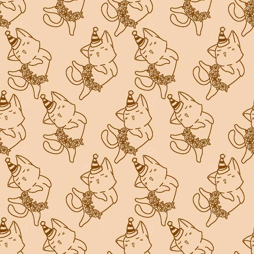 Padrão de Gatos Ilustração Vetor EPS