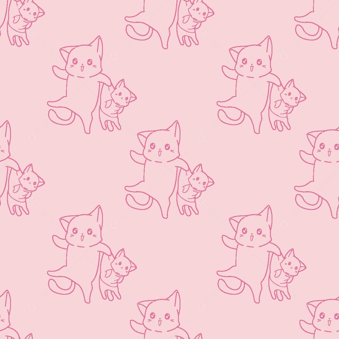 Padrão de Gatos Ilustração Vetor EPS