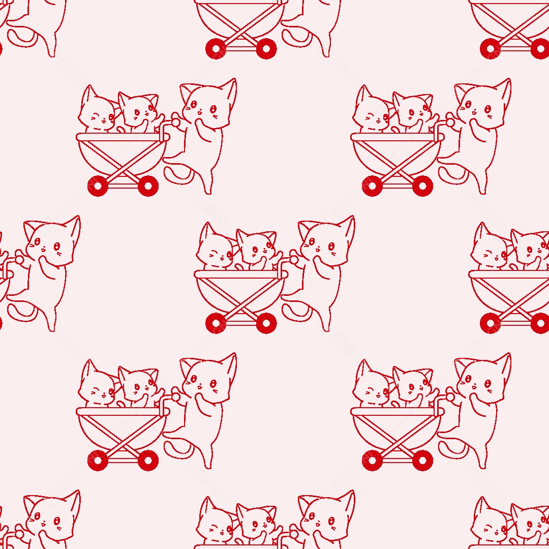 Padrão de Gatos Ilustração Vetor EPS