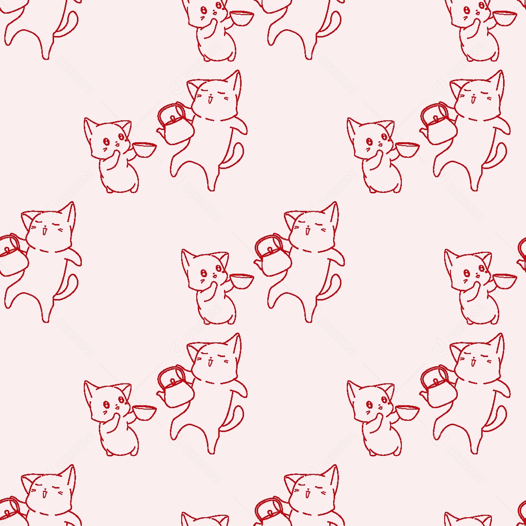 Padrão de Gatos Ilustração Vetor EPS