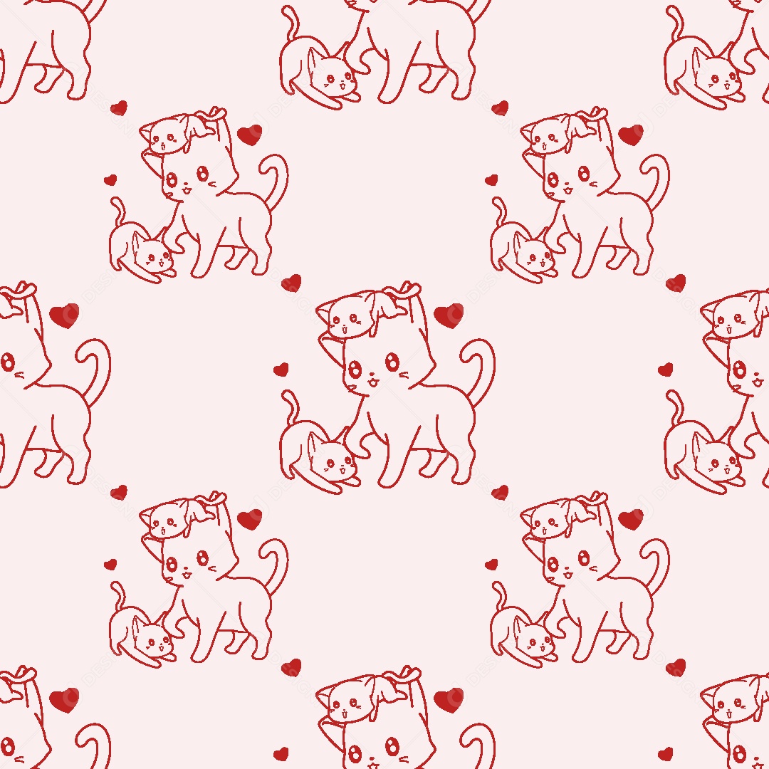 Padrão de Gatos Ilustração Vetor EPS