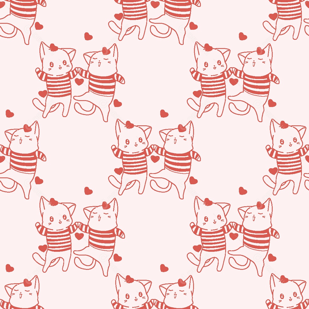 Padrão de Gatos Ilustração Vetor EPS