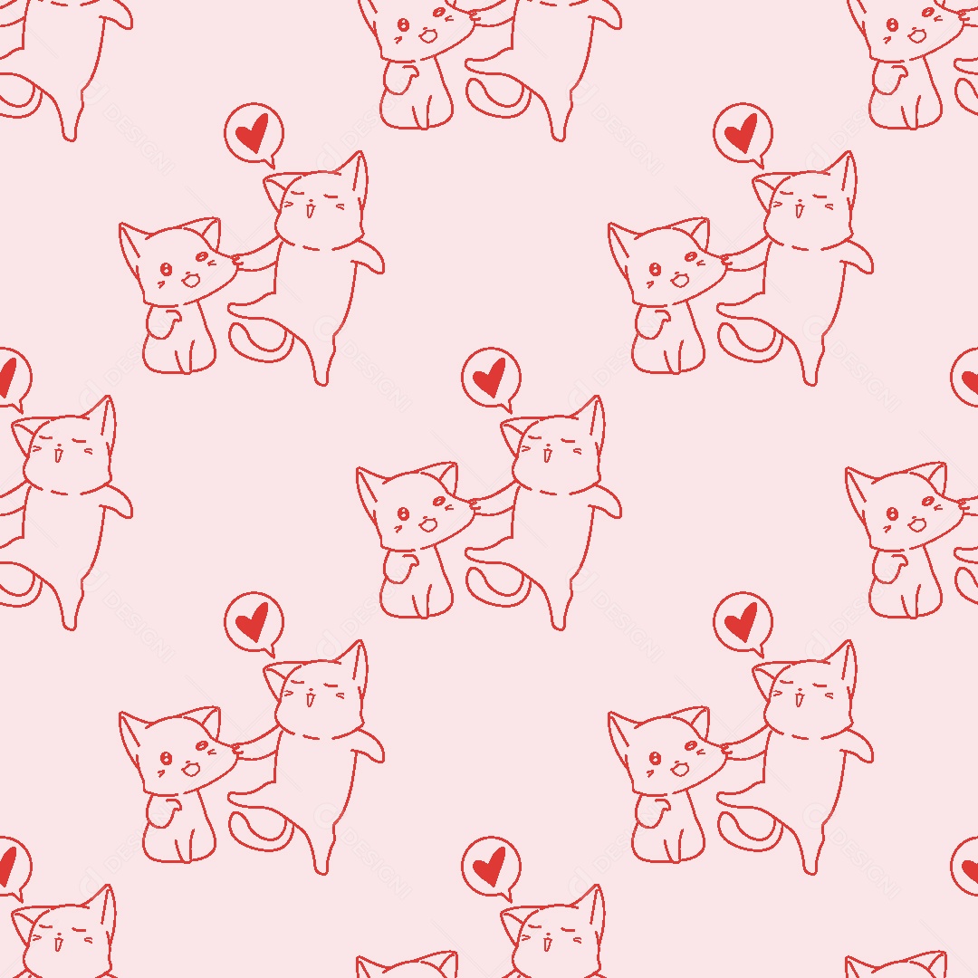 Padrão de Gatos Ilustração Vetor EPS