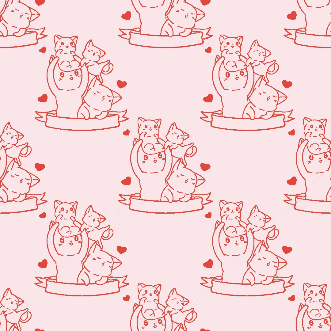 Padrão de Gatos Ilustração Vetor EPS