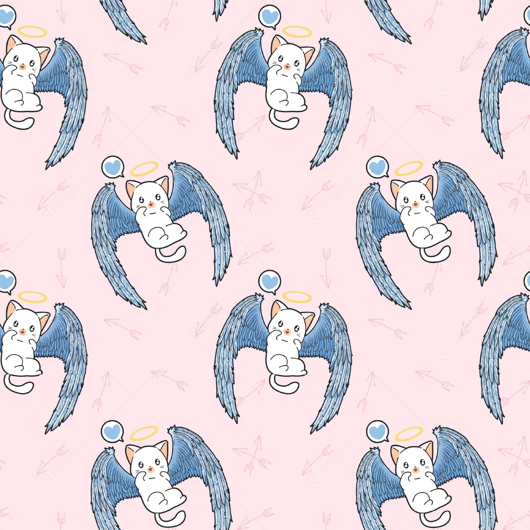 Padrão de Gatos Ilustração Vetor EPS