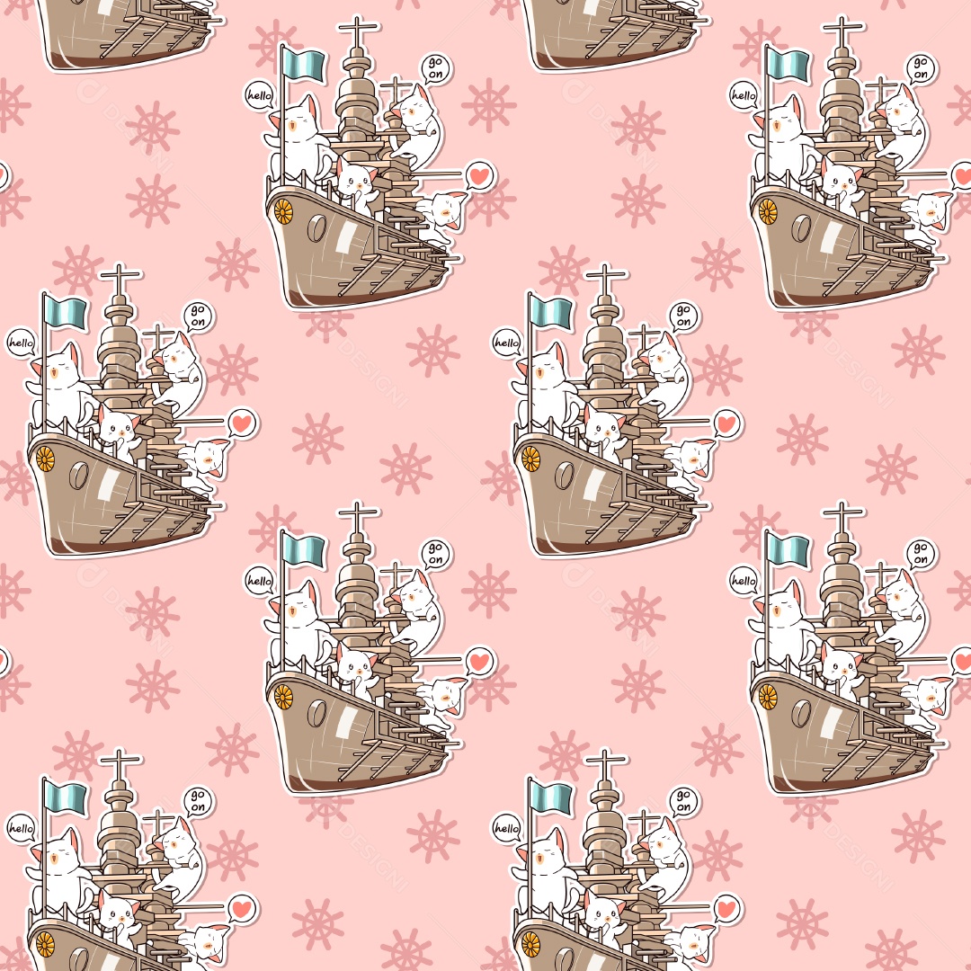 Padrão de Navio Ilustração Vetor EPS