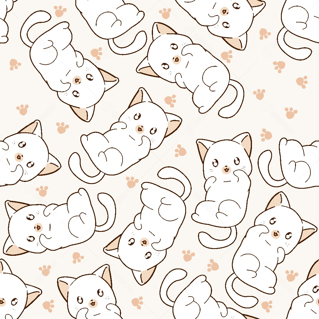 Padrão de Gatos Ilustração Vetor EPS