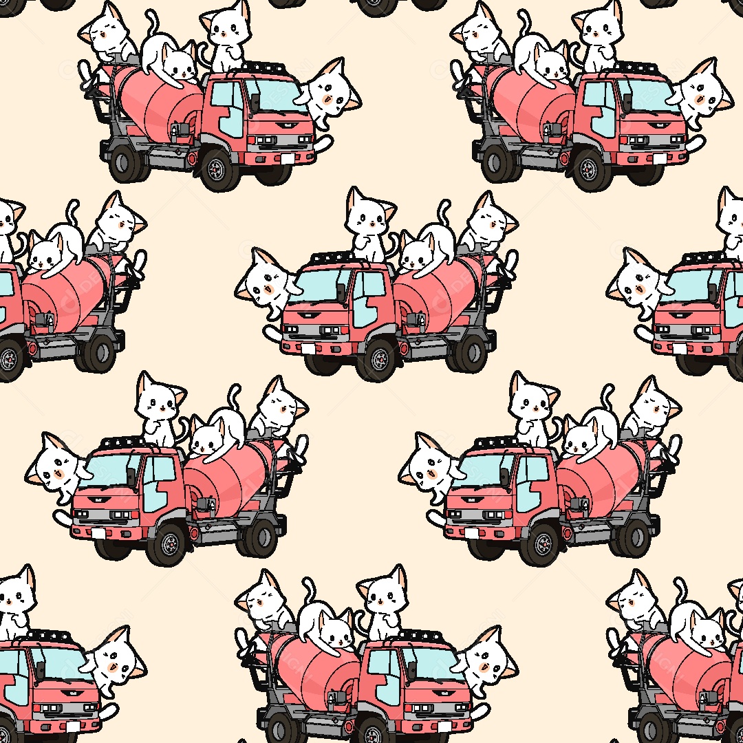 Padrão de Caminhão Betoneira Ilustração Vetor EPS