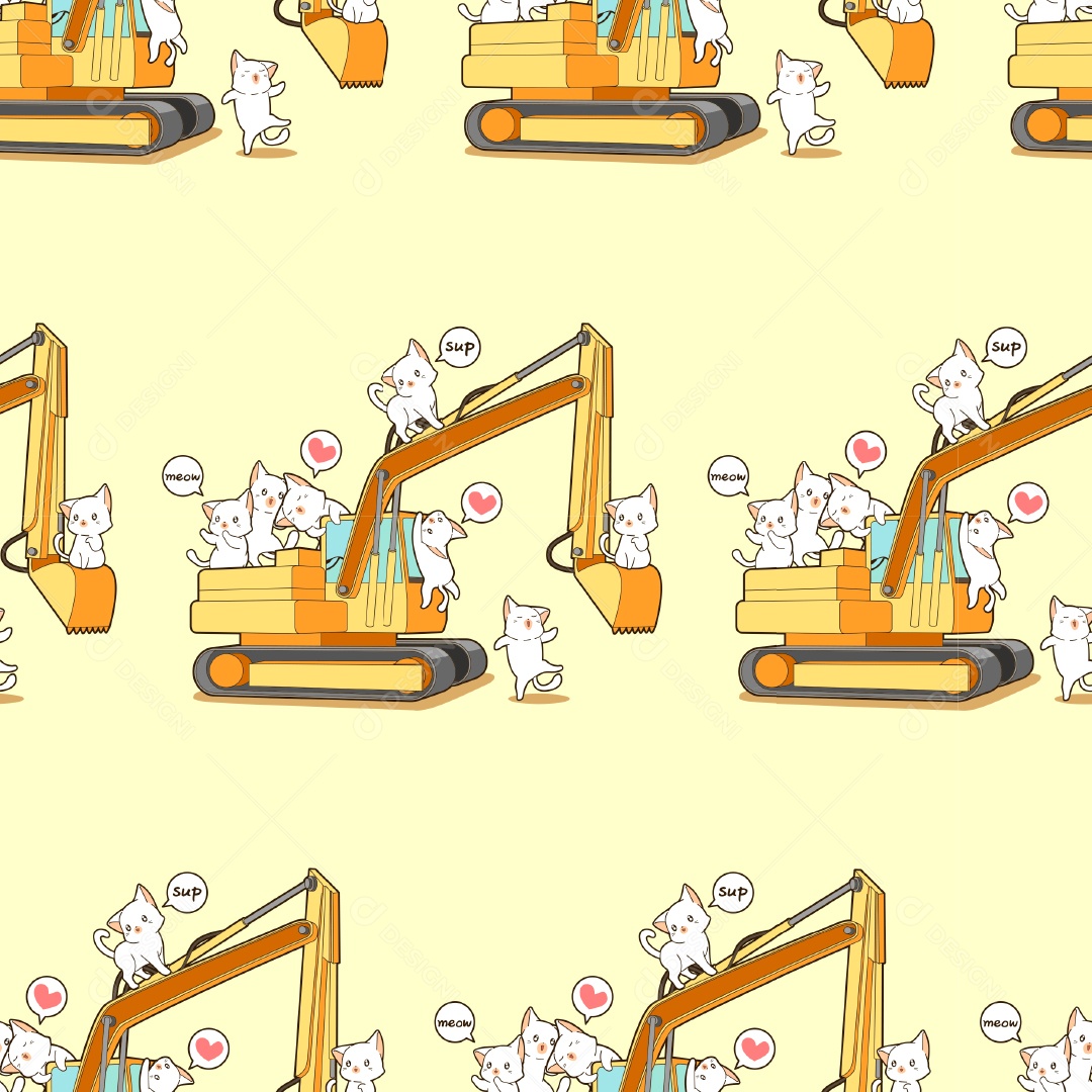 Padrão de Escavadeira Ilustração Vetor EPS