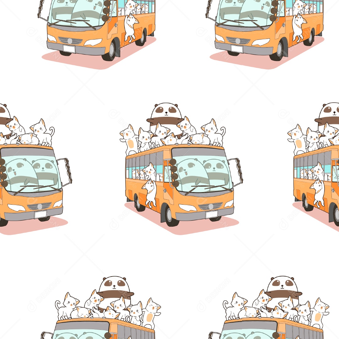 Padrão de Ônibus Ilustração Vetor EPS