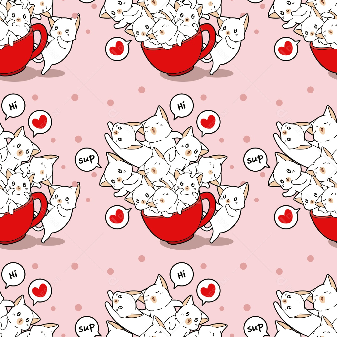 Padrão de Gatos Ilustração Vetor EPS