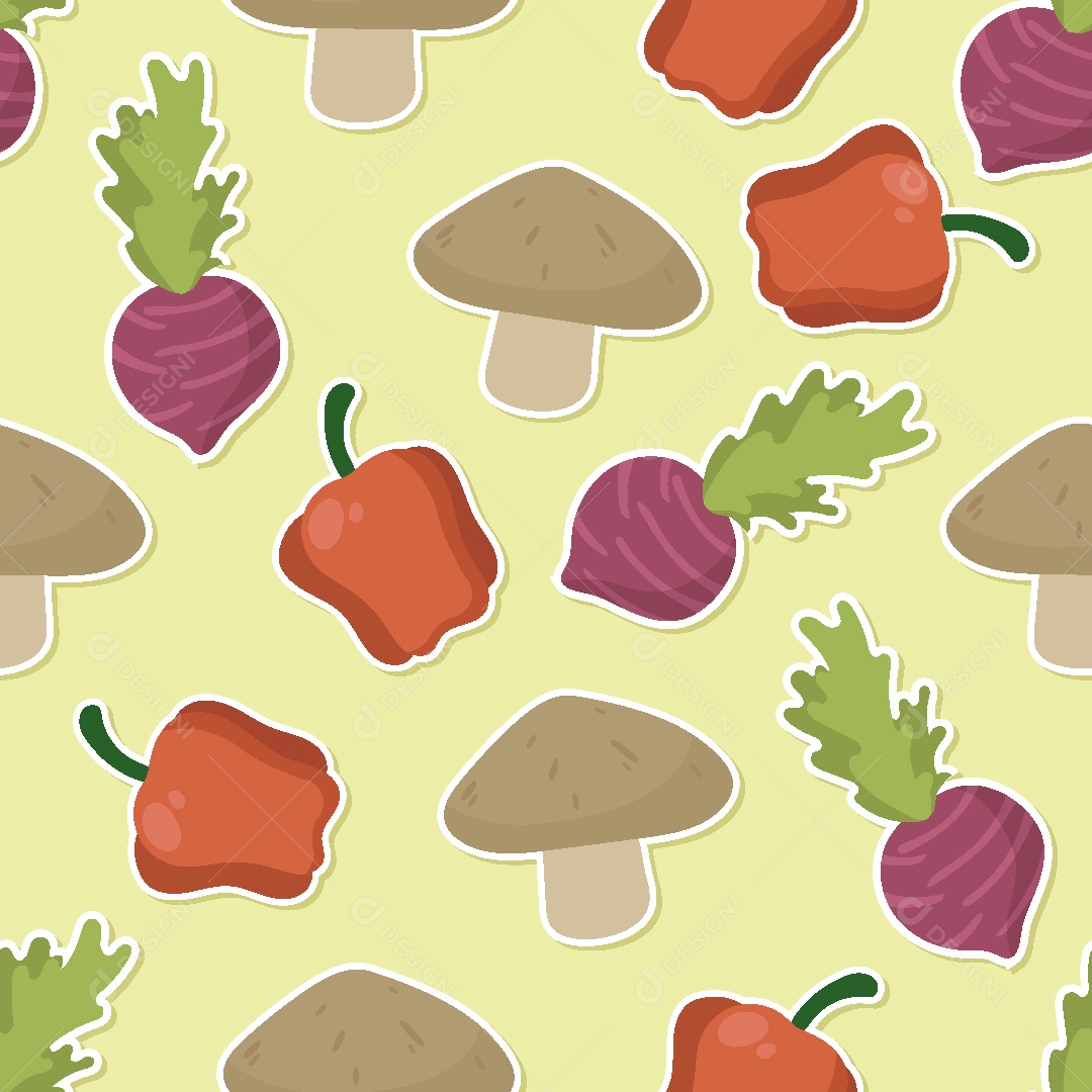 Padrão de Verduras Ilustração Vetor EPS