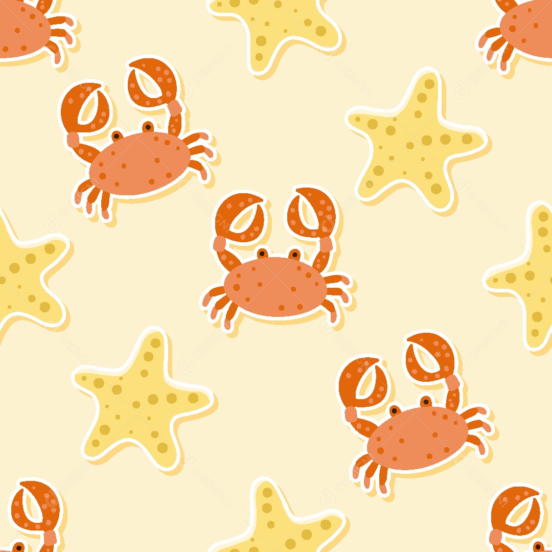 Padrão de Caranguejo Ilustração Vetor EPS