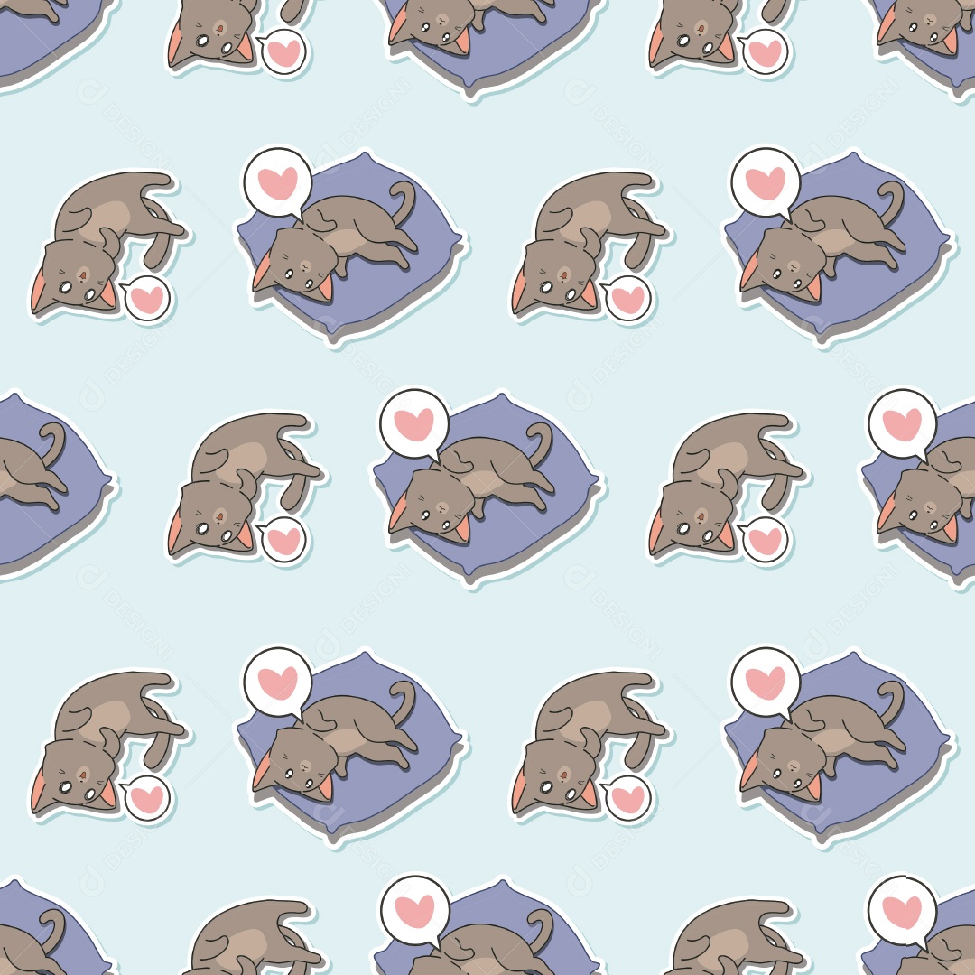 Padrão de Gatos Ilustração Vetor EPS