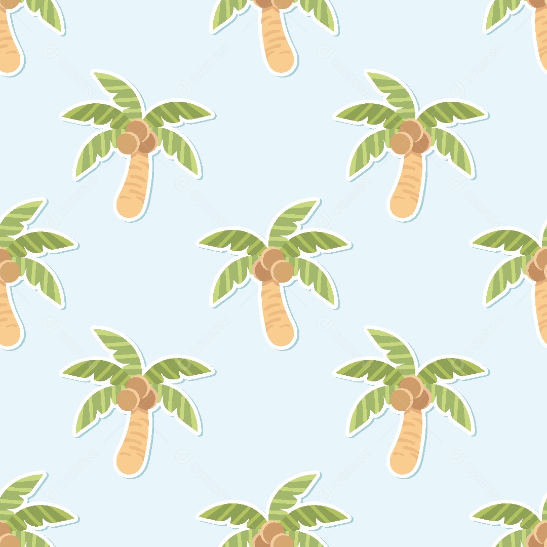 Padrão de Coqueiro Ilustração Vetor EPS