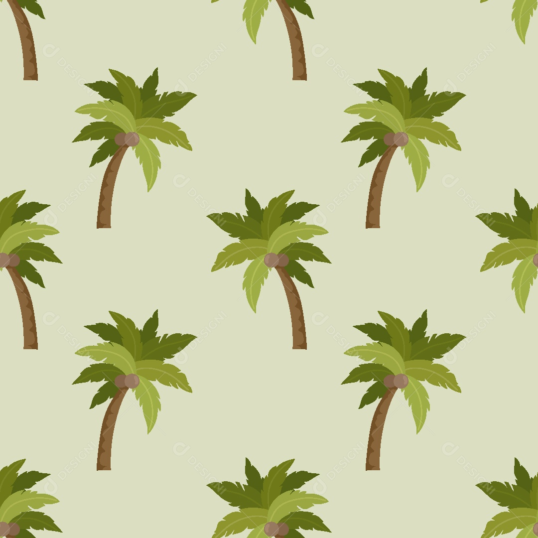 Padrão de Coqueiro Ilustração Vetor EPS