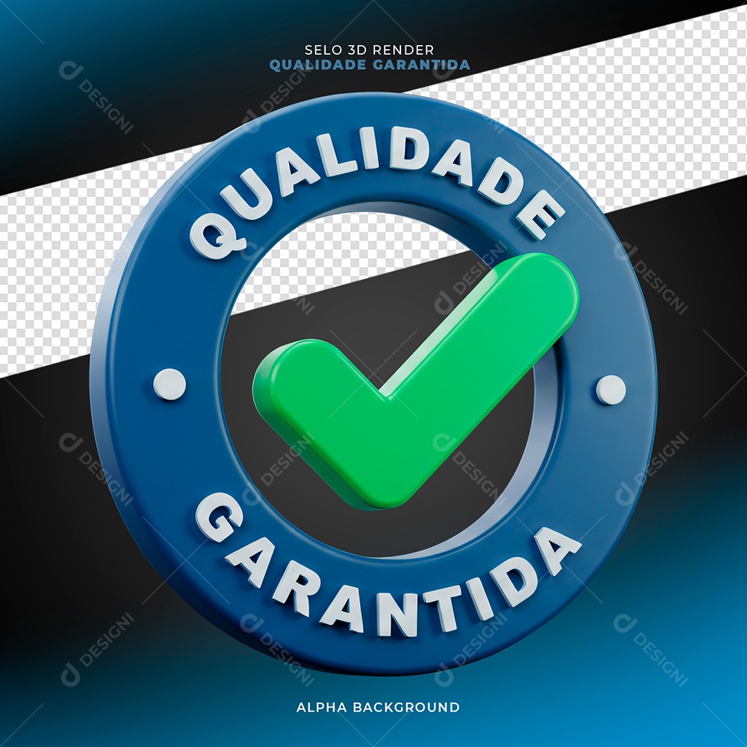 Selo 3D Qualidade Garantida  para Composição PSD