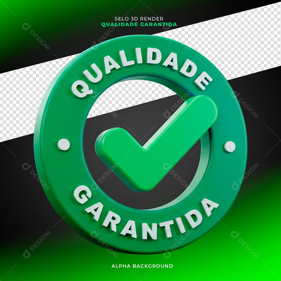Selo 3D Qualidade Garantida  para Composição PSD