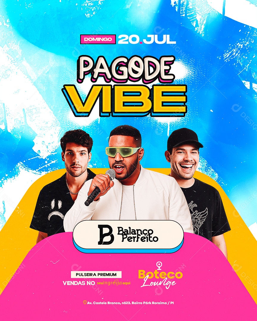 Flyer Pagode Vibe Social Media PSD Editável