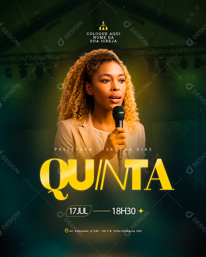 Flyer Gospel Quinta Social Media PSD Editável