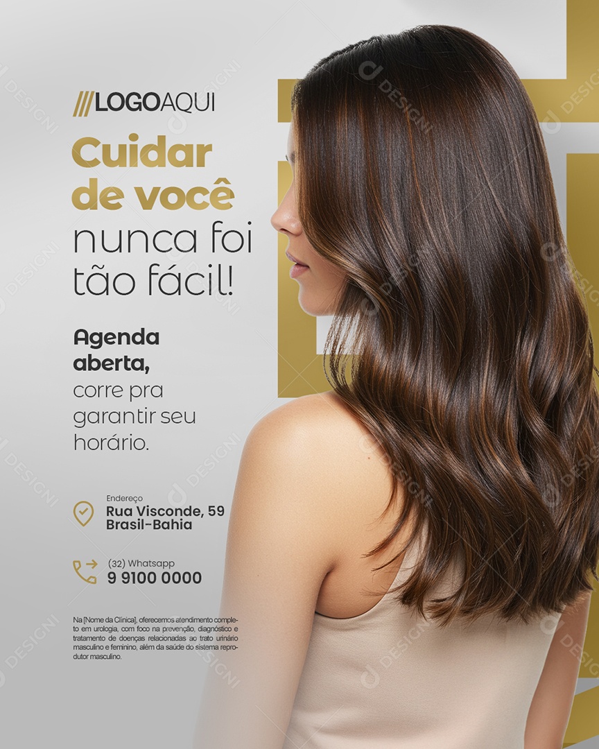 Cabeleireira Cuidar de Você Nunca Foi Tão Fácil Social Media PSD Editável