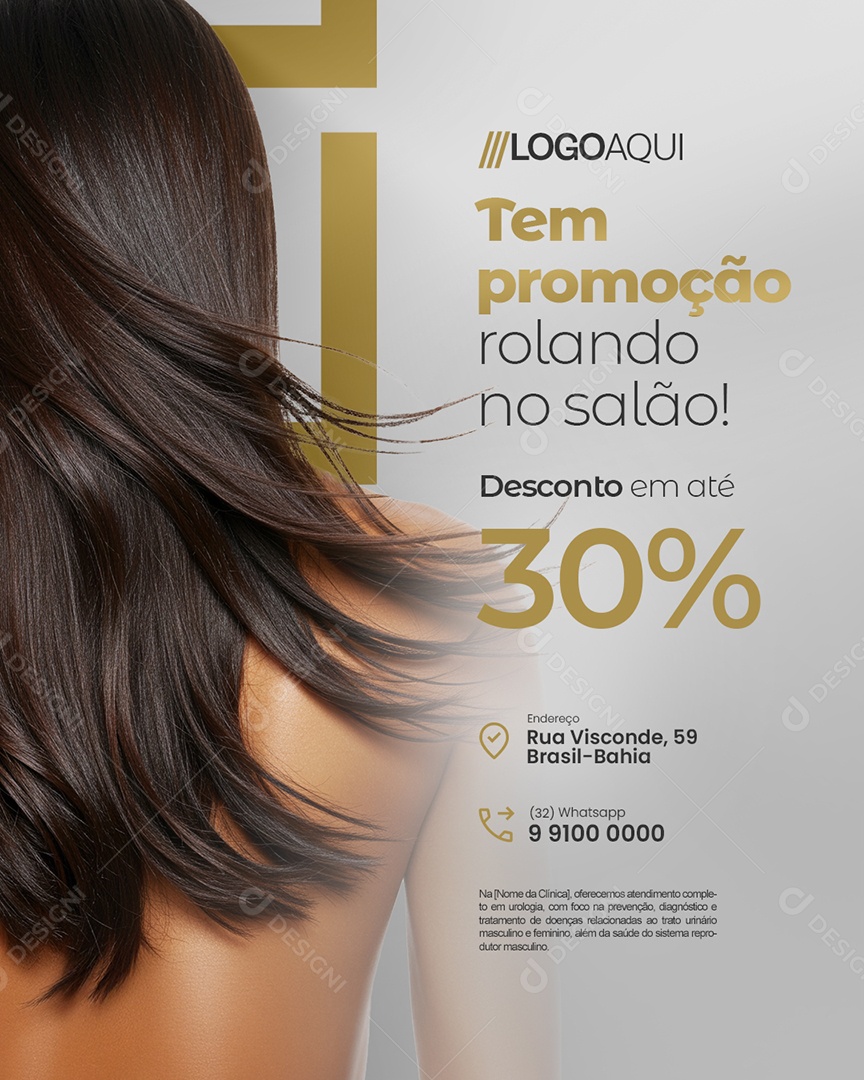 Cabeleireira Tem Promoção Rolando no Salão Social Media PSD Editável