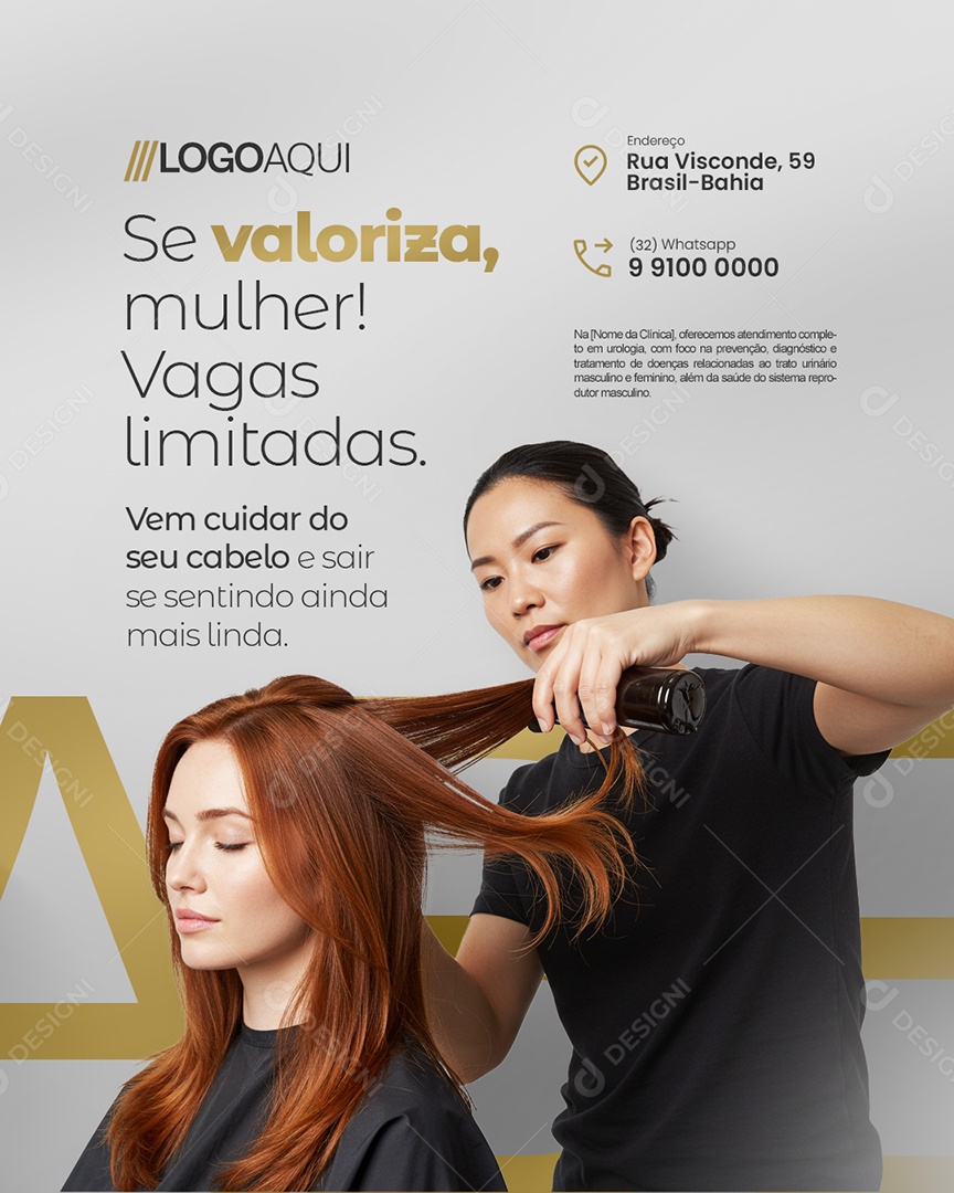 Cabeleireira Se Valoriza Social Media PSD Editável