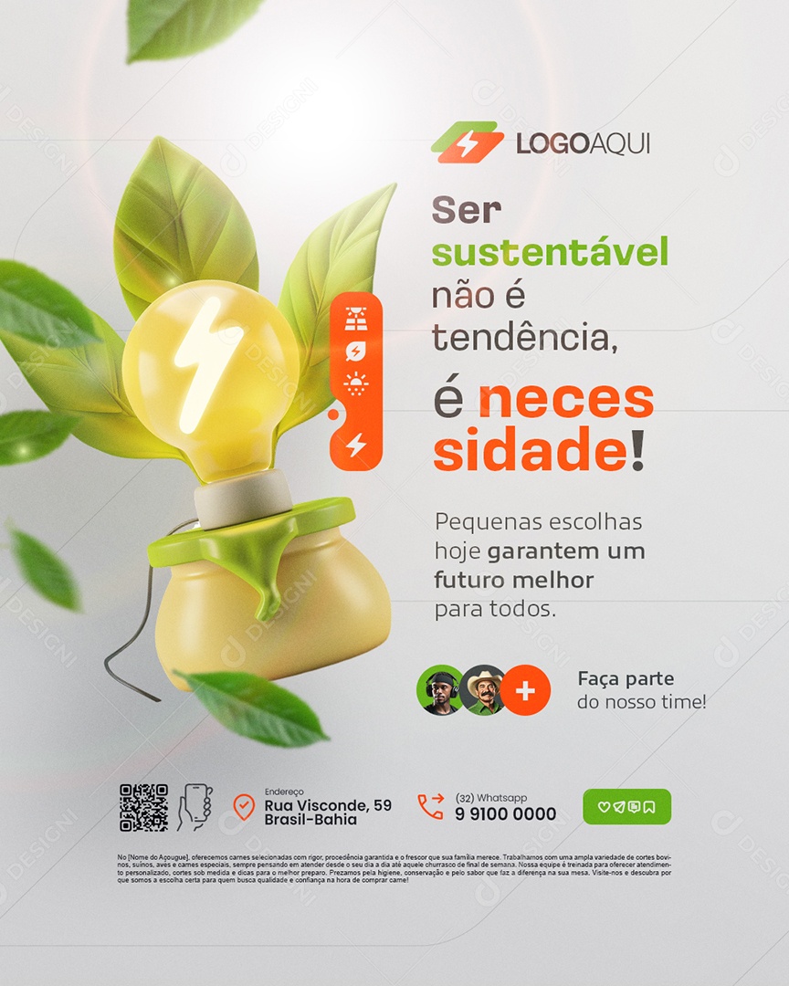 Energia Solar Ser Sustentável Não é Tendência Social Media PSD Editável