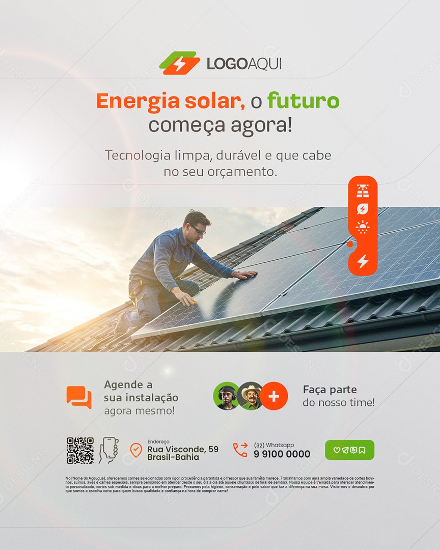 Energia Solar O Futuro Começa Agora Social Media PSD Editável