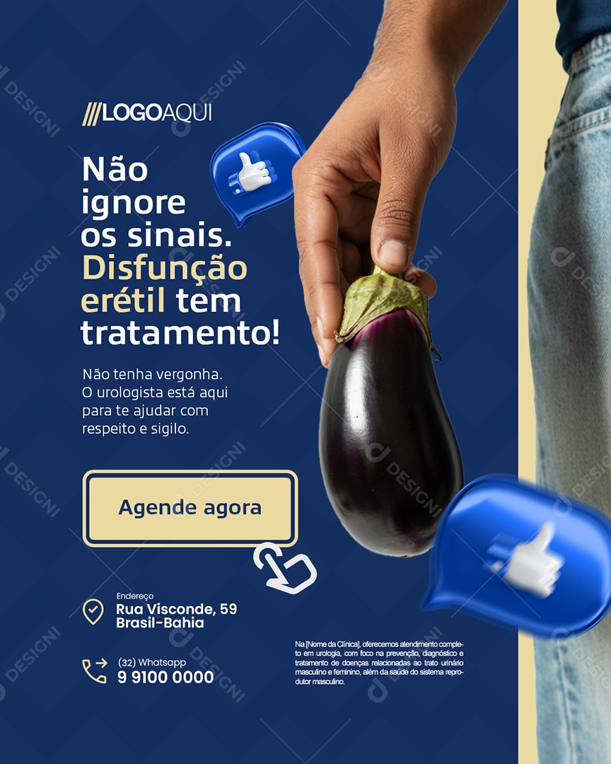 Urologista Não Ignore Os Sinais Social Media PSD Editável