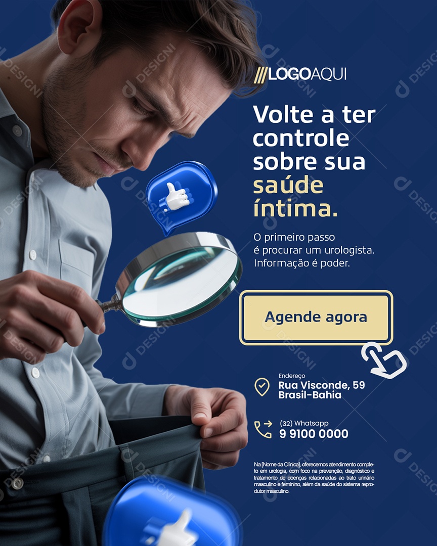 Urologista Volte a Ter Controle Sobre Sua Saúde Íntima Social Media PSD Editável