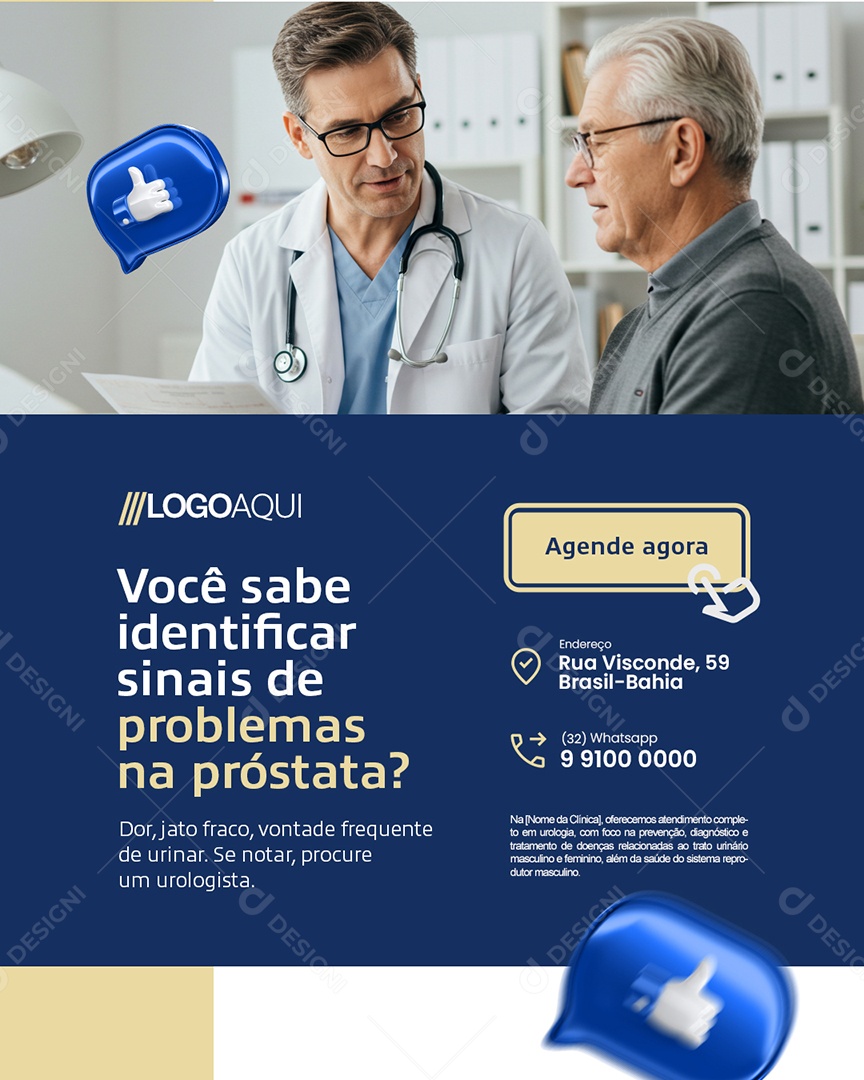 Urologista Agende Agora Social Media PSD Editável