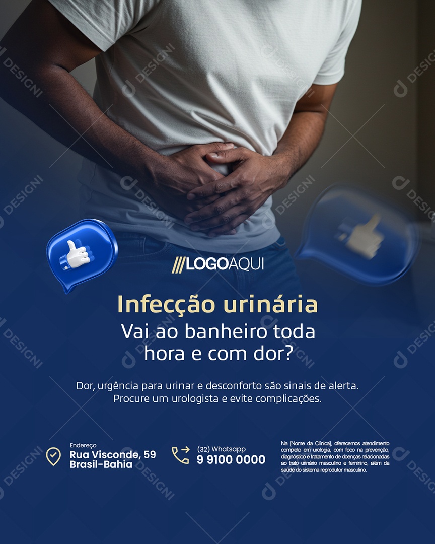 Urologista Infecção Urinária Social Media PSD Editável