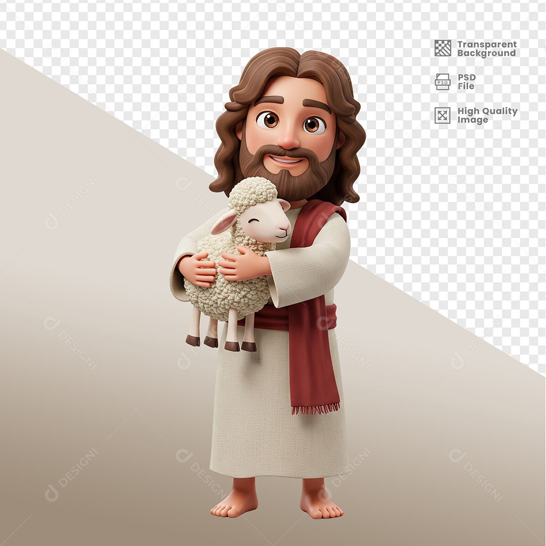 Personagem 3D de Jesus Para Composição PSD