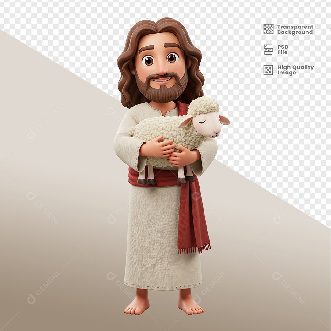 Personagem 3D de Jesus Para Composição PSD