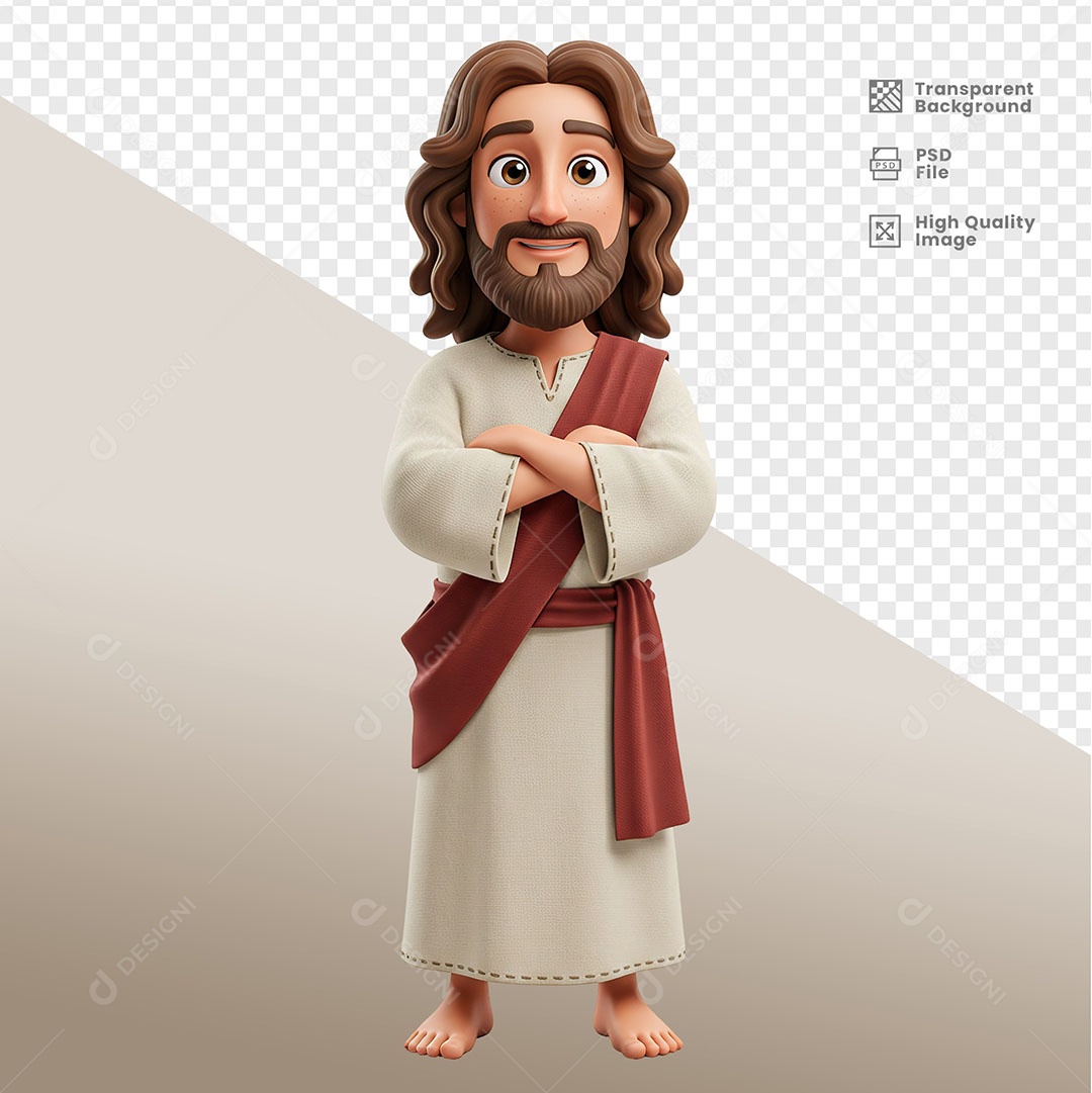 Personagem 3D de Jesus Para Composição PSD
