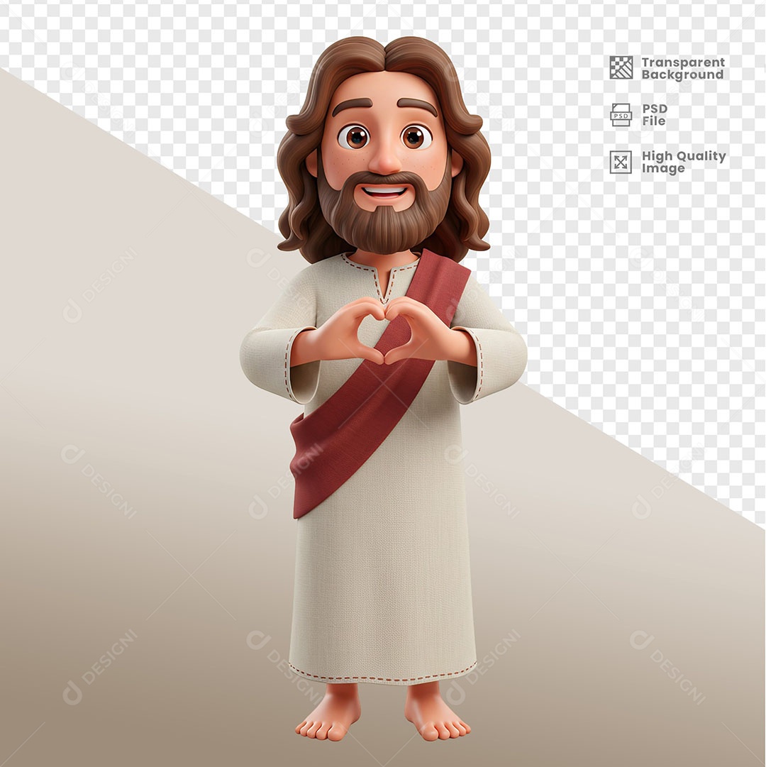 Personagem 3D de Jesus Para Composição PSD