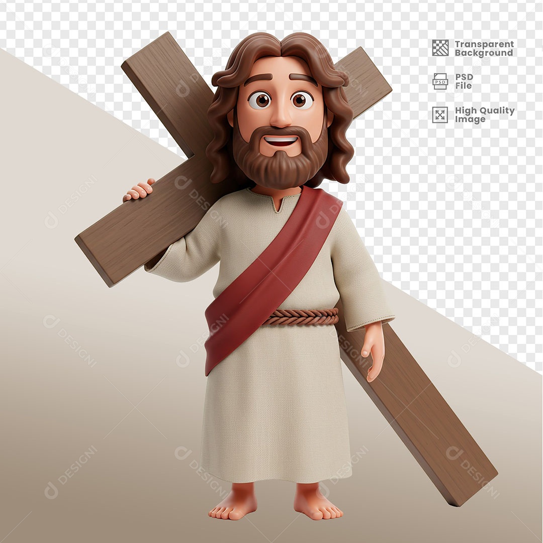 Personagem 3D de Jesus Para Composição PSD
