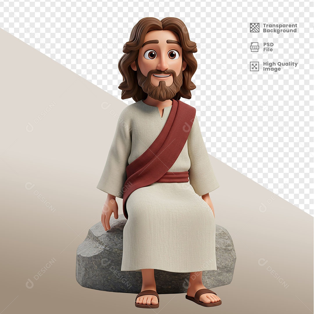 Personagem 3D de Jesus Para Composição PSD