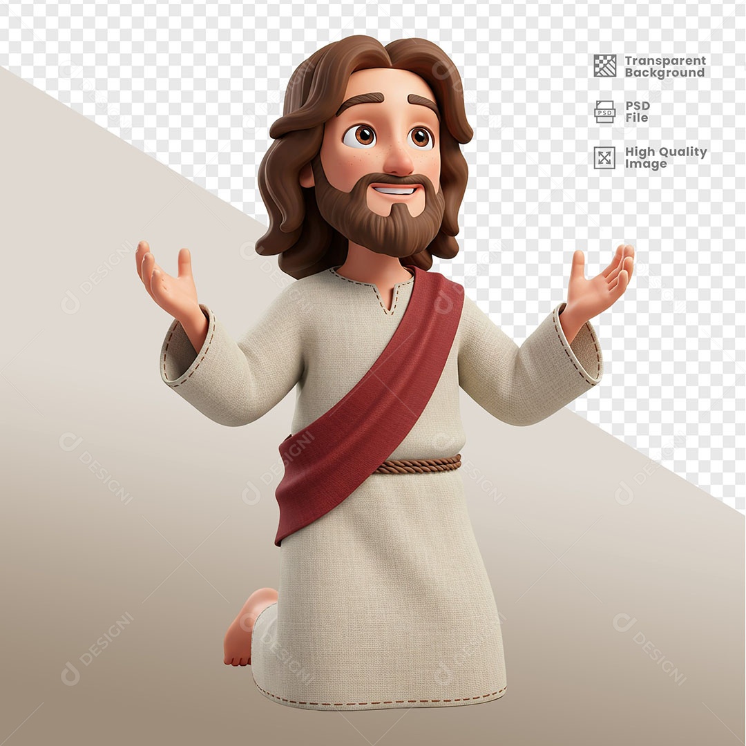 Personagem 3D de Jesus Para Composição PSD