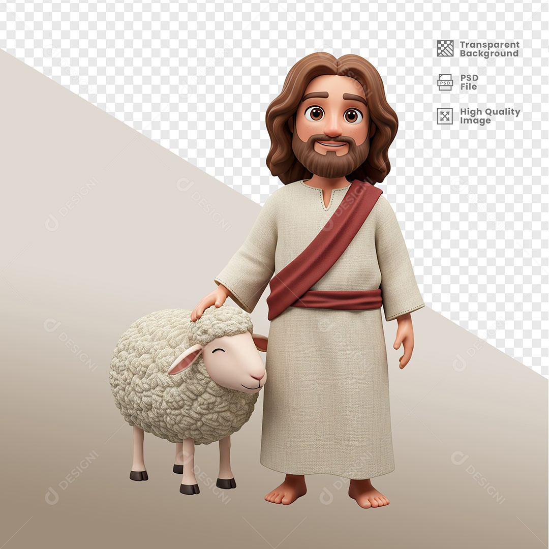 Personagem 3D de Jesus Para Composição PSD